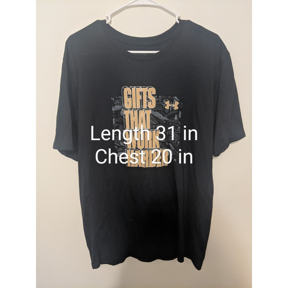 Under Armour Shirt Men's Large Loose Fit HeatGear "Gifts That Work Harder"